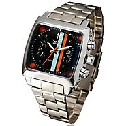 "THE WEEKEND RACER" Men's sport automatic square face calendar watch