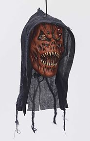 12" Hanging Screamer Pumpkin Reaper Head Horror Halloween Prop Decor Decoration