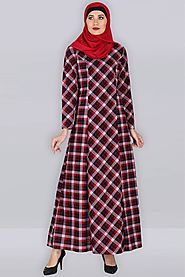 Tehreema Cotton Everyday Checkered Abaya | Islamic Clothing Abayas, Modest Muslim Dresses, Hijab Store Online