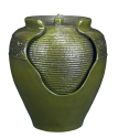 Green Glazed Pot Fountain- Garden Oasis-Outdoor Living-Outdoor Decor-Fountains & Pumps