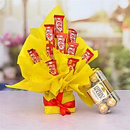 Buy or Order Kit Kat Bouquet with Ferrero Rocher Online - OyeGifts