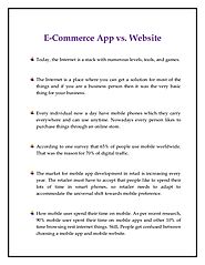 eCommerce Business Demanding: eCommerce app or website