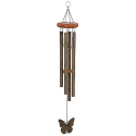 Russco Traditional Wood Wind Chime with Butterfly Pattern Tail Piece--Outdoor Living-Outdoor Decor-Windchimes