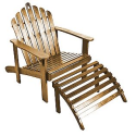 Natural Adirondack Chair with Ottoman--Outdoor Living-Patio Furniture-Adirondack