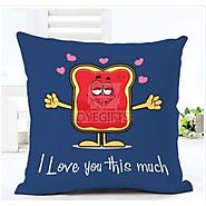 Printed Cushion Cover With Filler Blue Love You This Much