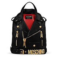 Moschino Biker Jacket Backpack Black