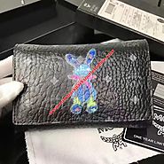 MCM Rabbit Visetos Trifold Leather Short Wallet In Black