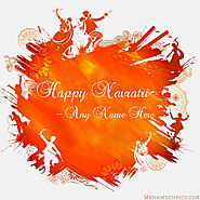 Happy Navratri Dandiya Raas Images With Name