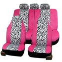 Pink Striped Zebra Car Seat Covers