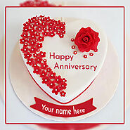 Heart Shape Anniversary Cake Images With Name