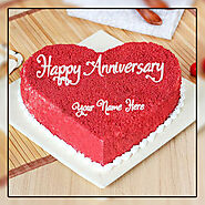 Red Heart Wedding Anniversary Cake Images