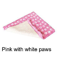 Pink with White Paws Non Slip Vetfleece