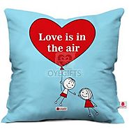 Flying Couple In Love Blue Cushion Cover