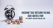 Due Dates For Income Tax Return Filing FY 2017-18 (AY 2018-19) | CA Portal