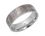 Fingerprint on heart ring - $85.00 : Silver Promo