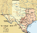 Map of Texas frontier in the mid 1800s