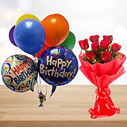 Buy or Order Birthday Surprise with Balloons Online | Same Day Delivery Gifts - OyeGifts.com