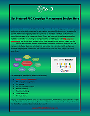 Get Featured PPC Campaign Management Services Here