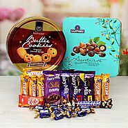 Buy or Order Sapphire Assortment & Cookies With Chocolates Hamper Online - OyeGifts