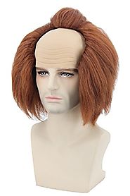 Topcosplay Men or Women Halloween Costume Wigs Brown Bald Head Cosplay Wig Adult