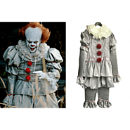 Xcoser Free Shipping Adult It Pennywise Halloween Costume Beige Polyester Cosplay Costume