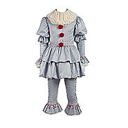 Pennywise Costume Halloween Deluxe Clown Cosplay Costume Outfit It Movie For Adults Kids (Kids M)