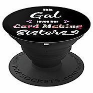 Cardmaking Sisters for Crafter Rubber Stamper Black & floral - PopSockets Grip and Stand for Phones and Tablets
