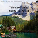 We travel not to escape life
