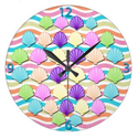 Colorful Seashell Wall Clock for the Bathroom