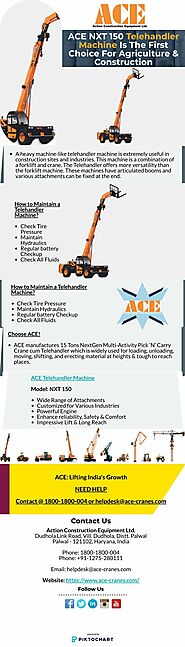 ACE NXT 150 Telehandler Machine Is The First Choice For Agriculture & Construction