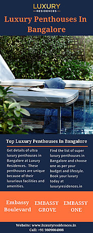 Luxury Penthouses In Bangalore | Luxury Residences
