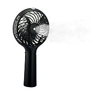 Wawoo Handheld Mini Humidifier Misting Fan with Spray, Rechargeable USB Power Portable Cooling fan Humidifier Fan wit...
