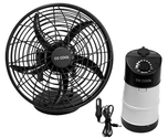 O2 Cool Portable Tent Fan with Emergency Device Charger and Auto Adapter