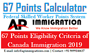 67 Point Calculation for Immigration to Canada In 2019 | FSW points system