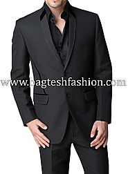 Mens 2 Button Black Linen Suit Online