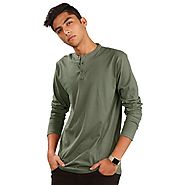 Buy Full Sleeve T-shirts For Mens Online - Henley T-shirt | Beyoung