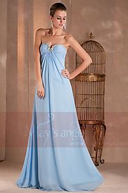 Cinderella Long Blue Strapless Evening Dress