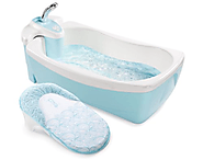 Summer Infant Lil' Luxuries Whirlpool Bubbling Spa and Shower Tub, Blue