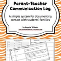 FREE Parent-Teacher Communication Log: Forms for Documenting Phone Calls