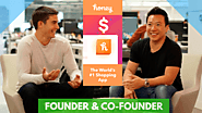 Founder and Co-founder of best money saving app (Honey App 2018) sitting together.