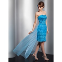 [US$ 139.99] Sheath Sweetheart Asymmetrical Satin Tulle Feather Prom Dress With Beading Sequins (018014760)