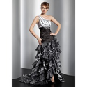 [US$ 176.99] A-Line/Princess One-Shoulder Asymmetrical Organza Prom Dress With Ruffle Beading (018014771)