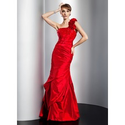 [US$ 146.99] Mermaid One-Shoulder Floor-Length Taffeta Prom Dress With Ruffle Beading (018014775)
