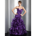 [US$ 182.99] Mermaid Sweetheart Floor-Length Organza Prom Dress With Ruffle Beading (018014782)