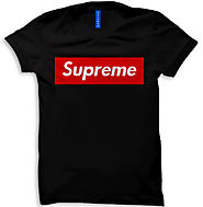 Buy Supreme black Men Round Neck T-shirt online in India- Uptown18