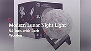 Galaxo 3D Moon Lamp With Dark Oak Stand