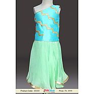 2-4 Year Old One Shoulder crop top with long skirt | Indian Wedding Girl Dress