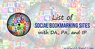 List of Social Bookmarking Sites with DA, PA, Moz Rank and IP Address