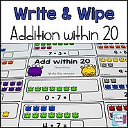 Addition Write and Wipe: Addition within 20 by Mercedes Hutchens