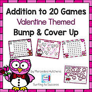Valentine Addition Games Bump and Cover Up by Mercedes Hutchens | TpT